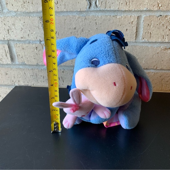 Disney Fisher Price Baby Eeyore Plush Toy Rattle Satin Blanket Ears 2004 - Picture 13 of 13